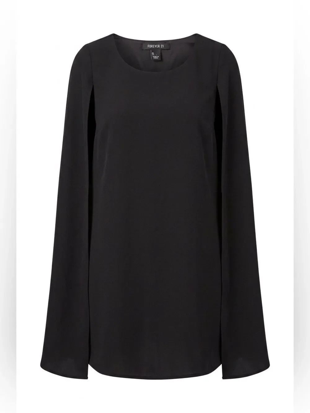 Forever 21 Women's Black Sleeveless Dress with Attached Cape 1X